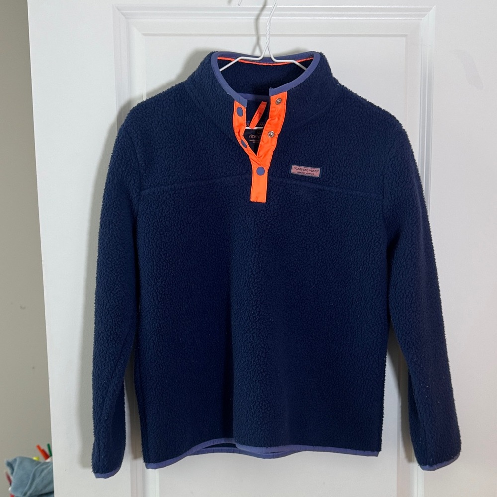 Vineyard Vines Girls Navy Fleece sz 14